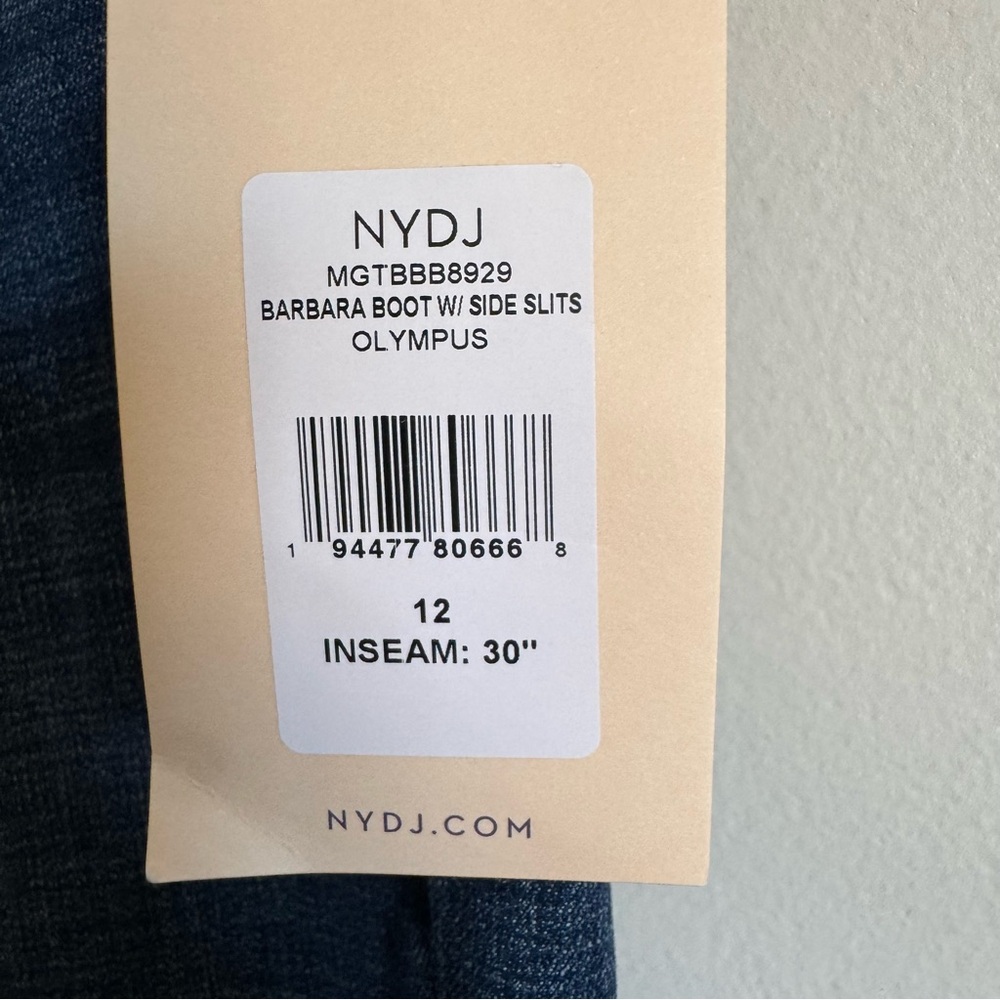 NYDJ Women's Barbara Bootcut, Side Slits Olympus Jeans 30” inseam Size 12 NEW - Picture 14 of 15